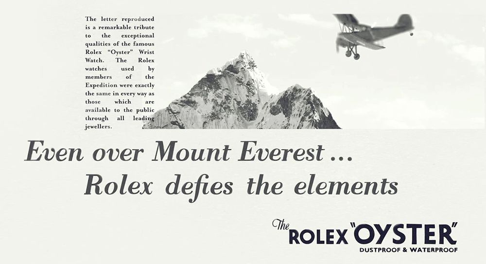 Часы Rolex пролетели над Эверестом, 1933 год