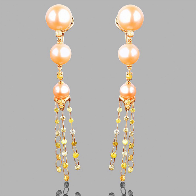 Серьги Giovanni Ferraris с жемчугом и бриллиантами, кольцо и кулон Giovanni Ferraris с кварцем и бриллиантами