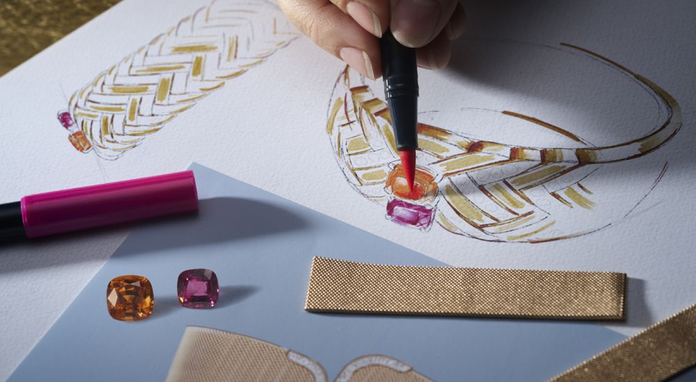 Ювелирные творения Piaget начинаются с эскиза, сделанным художественным директором бренда