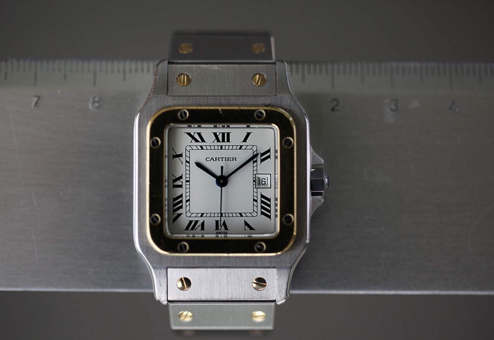 Часы Santos de Cartier из нержавеющей стали и биметаллические, 1978-1979 годы