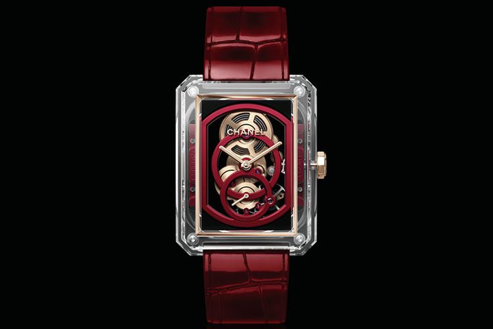 Часы Chanel Boy.Friend Skeleton X-RAY Red Edition