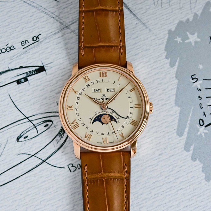 Часы Villeret Golden Hour Quantième Complet Phases de Lune диаметром 40 мм