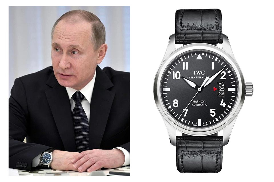 В числе часов-инструментов, которые носил Владимир Путин, − IWC Pilot’s Watch Mark XVII на запястье