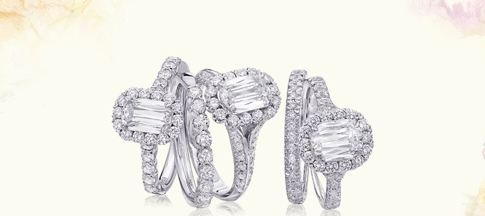 Помолвочные и обручальные кольца коллекции Christopher Designs L'amour Crisscut Classic