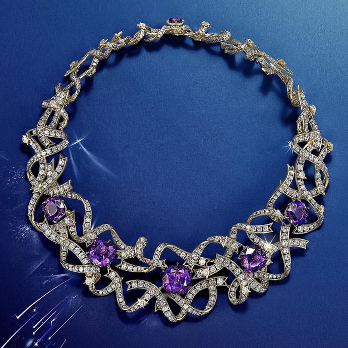 Украшения главы Shooting Star из второй части коллекции Blue Book - Tiffany Céleste и колье Ribbon Жана Шлюмберже