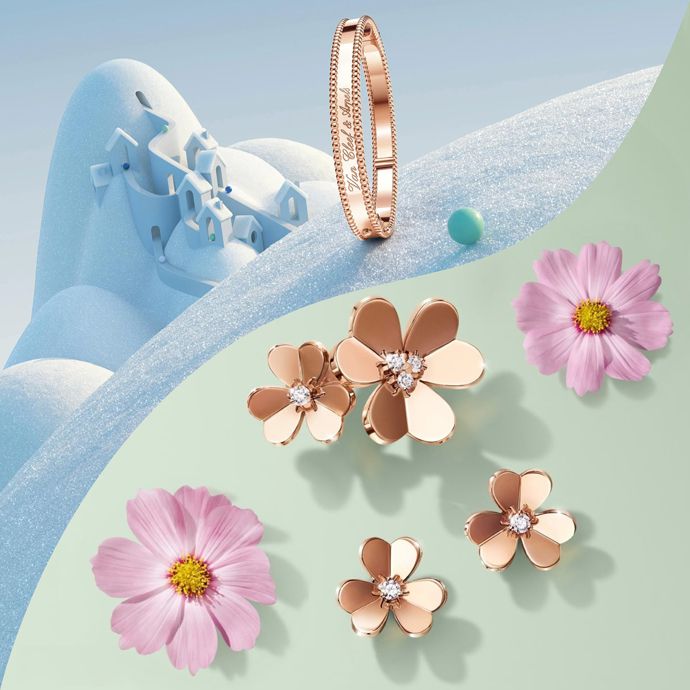 Van Cleef & Arpels символично проводила зиму украшениями Perlée и встретила весну с цветущими творениями Frivole