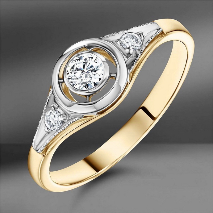 Помолвочные кольца Emporium Gold с закрепкой бриллианта: Prong setting, Bezel setting, Tension setting и Invisible Setting
