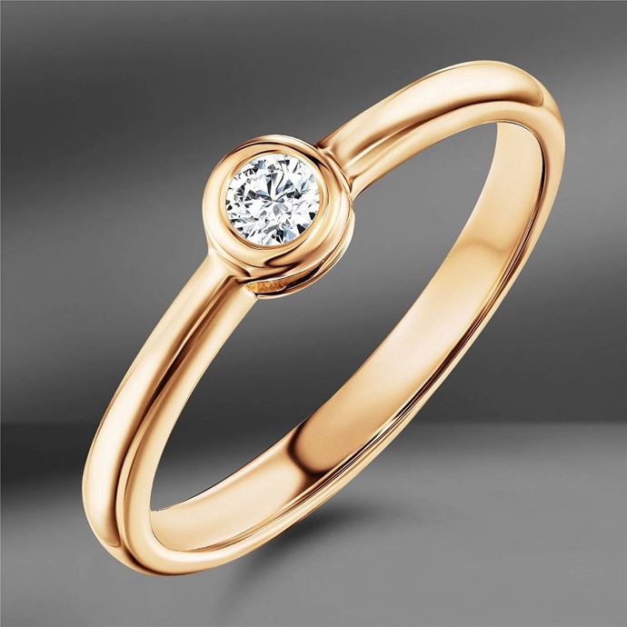 Безельная закрепка и кольцо с бриллиантом в безельной закрепке