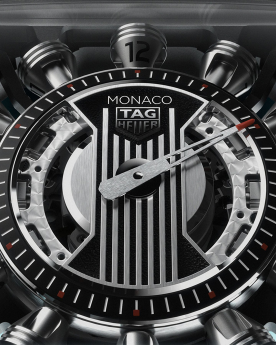 Циферблат и механизм TAG Heuer Monaco Speed 12 воплотили архитектуру двенадцатицилиндровых гоночных двигателей