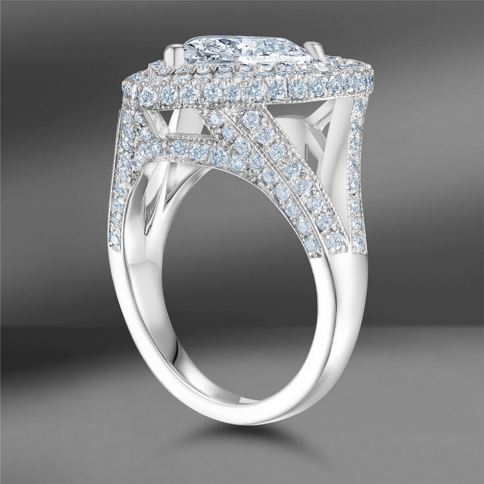 Золотое кольцо Mercury Classic с бриллиантом огранки «сердце» 1.01 Ct и золотое кольцо Emporium Gold с центральным бриллиантом огранки «сердце» 2.60 Ct