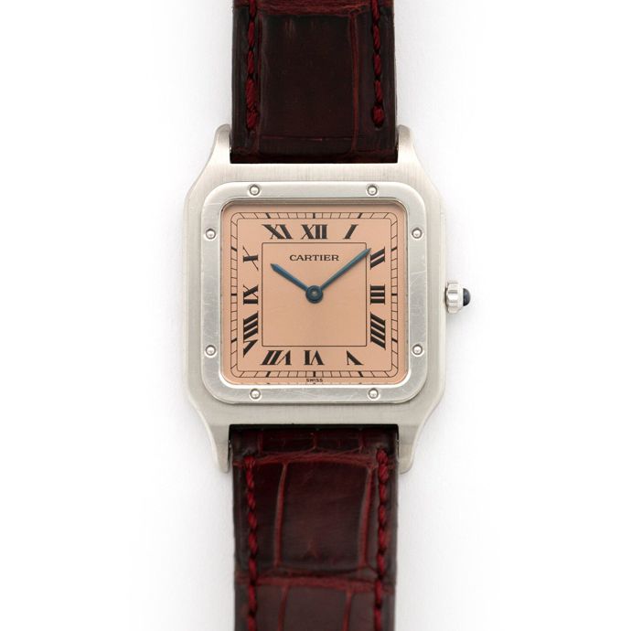 Часы Cartier Santos-Dumont с лососевым циферблатом из ограниченной серии CPCP, 1998 год