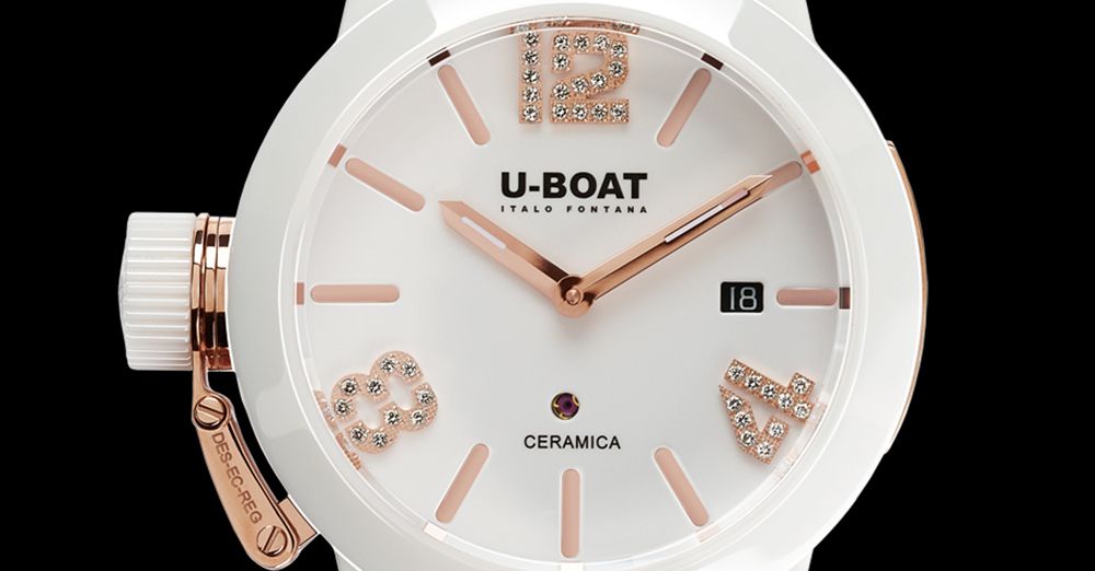 Часы U-BOAT Lady Classico Ceramic Wt Rose Gold