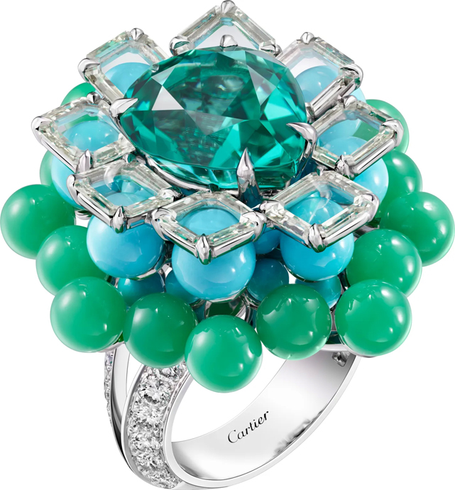 Колье Panthères Reflexio и кольца Summae и Motu из коллекции Cartier En Équilibre