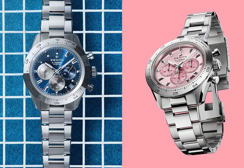 В начале октября Zenith представила две новые версии Chronomaster Sport с синим и розовым циферблатами