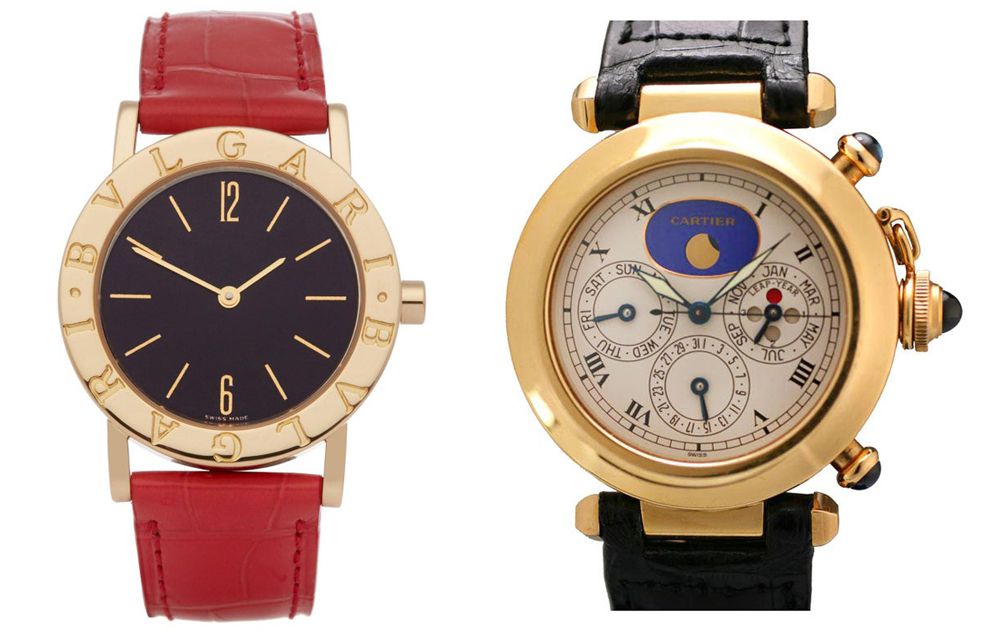 Часы Bvlgari-Bvlgari компании BVLGARI и хронограф Cartier Pasha с тройной датой и фазой луны