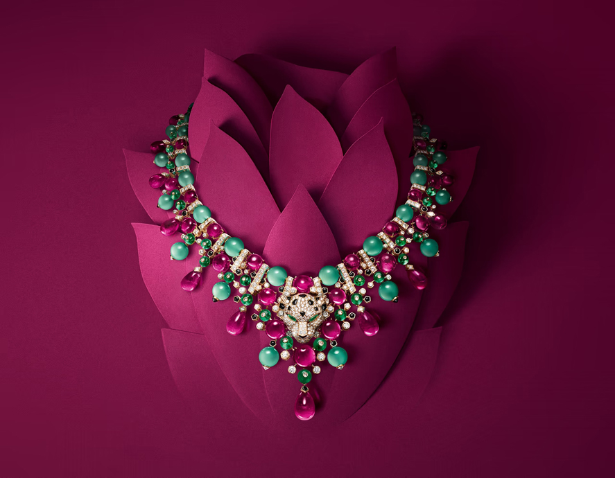 Колье Panthère Canopée и Panthère Chatoyante и кольцо-браслет Panthère Jaillissante