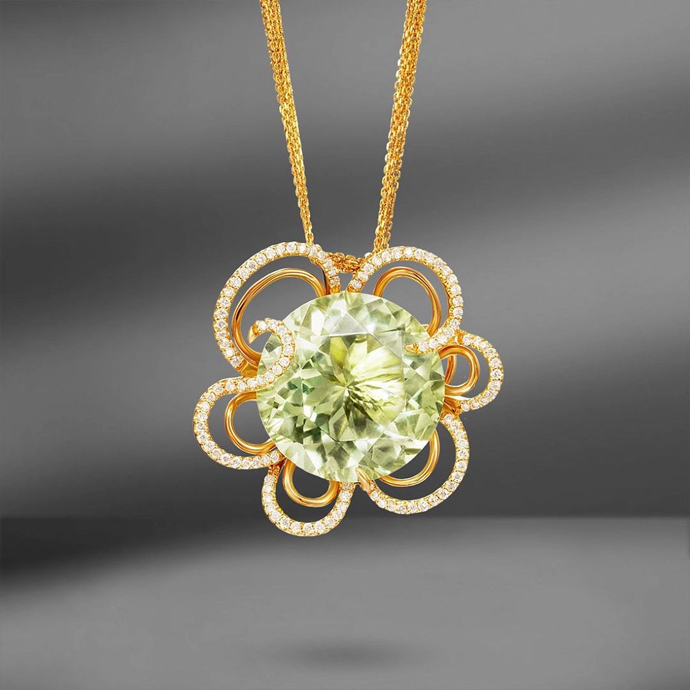 Серьги Giovanni Ferraris с жемчугом и бриллиантами, кольцо и кулон Giovanni Ferraris с кварцем и бриллиантами