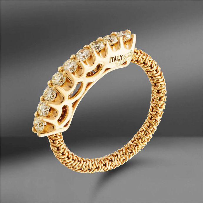 Кольцо Giovanni Ferraris Rainbow с бриллиантами и кольцо Track Mercury с бриллиантами в закрепке «кастл»