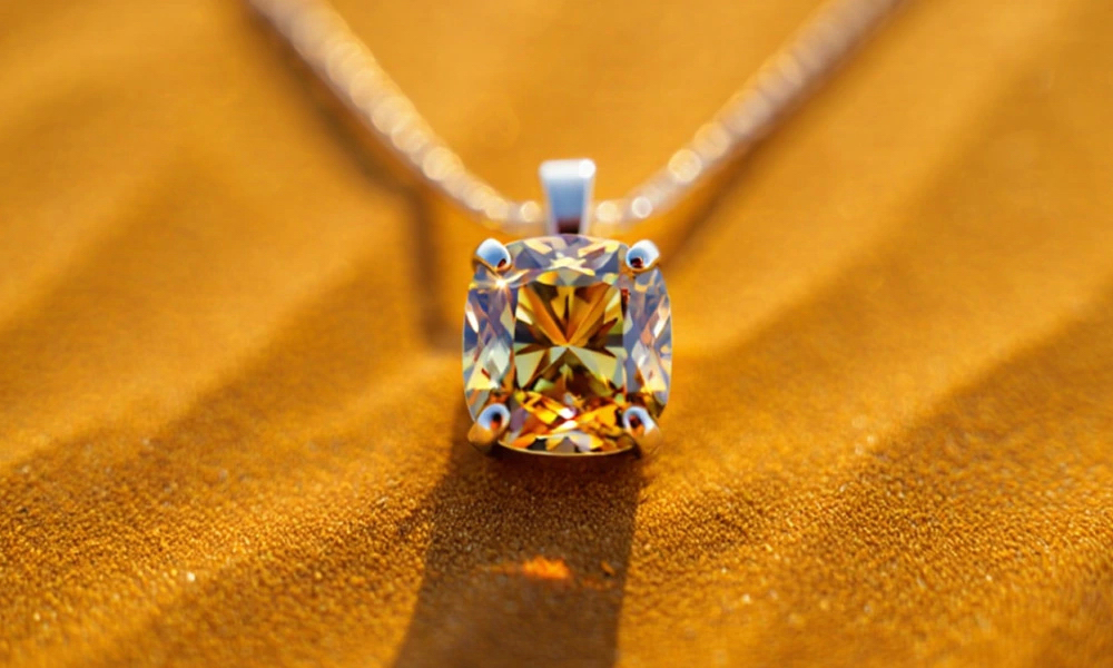 В концепции Desert Diamonds компания De Beers сделала акцент на теплых оттенках бриллиантов: champagne («шампань»), honey («мед»), whiskey («виски»), sunset («закат») и ochre («охра»)