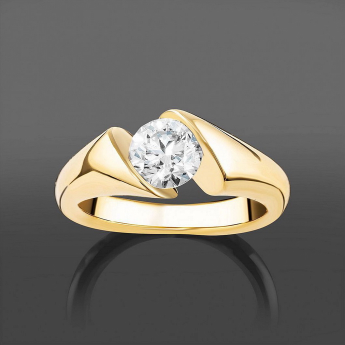 Помолвочные кольца Emporium Gold с закрепкой бриллианта: Prong setting, Bezel setting, Tension setting и Invisible Setting