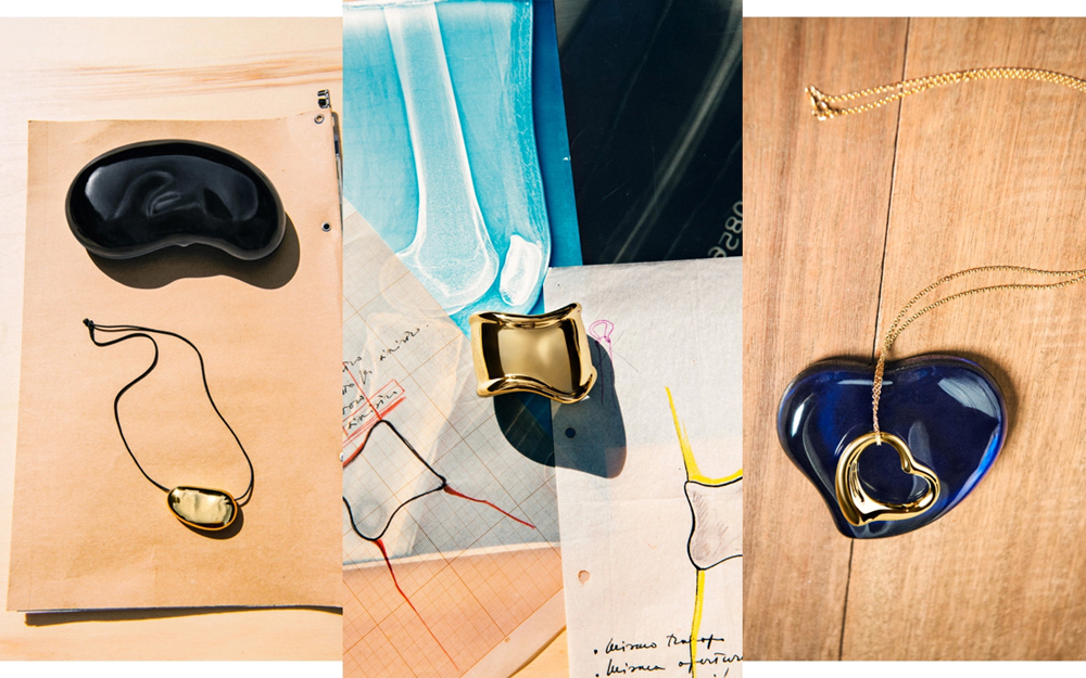 Эльза Перетти и некоторые из ее выдающихся дизайнов: Bean, Bone и Open Heart 