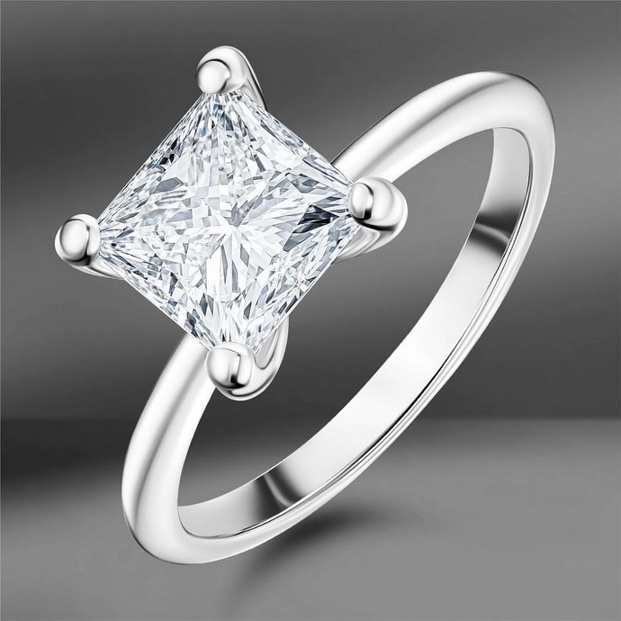 Золотое кольцо Vettore с бриллиантом огранки «принцесса» 2.05 Ct
