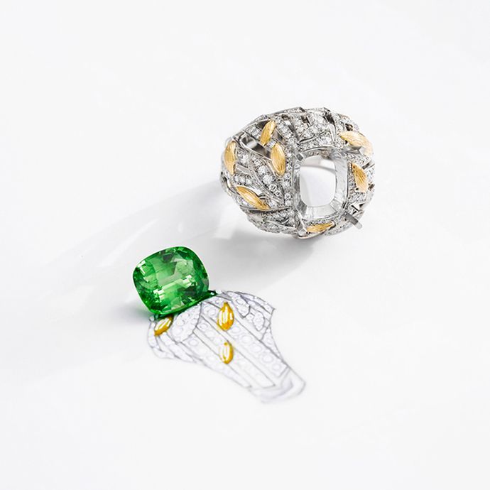 Эскизы украшений для капсульной коллекции Chaumet Bamboo