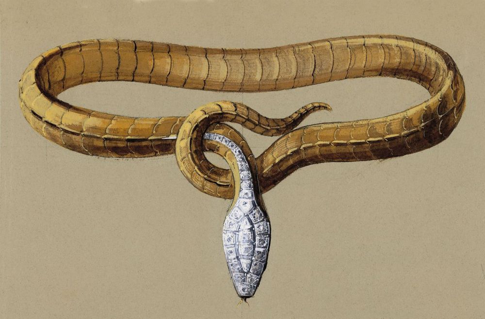 Эскиз ожерелья Boucheron Serpent, 1878 год