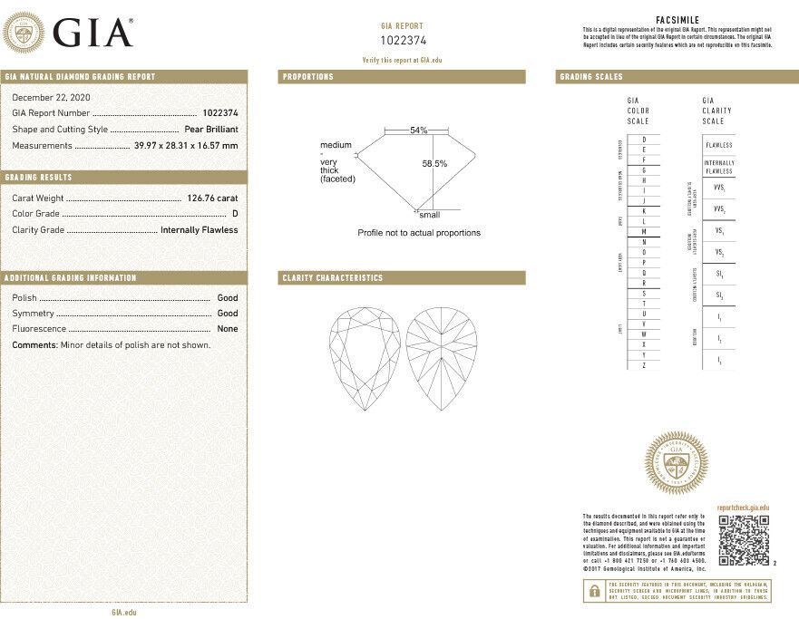 Монография и сертификат Геммологического института Америки (GIA), которые прилагались к бриллианту на аукционе Christie’s