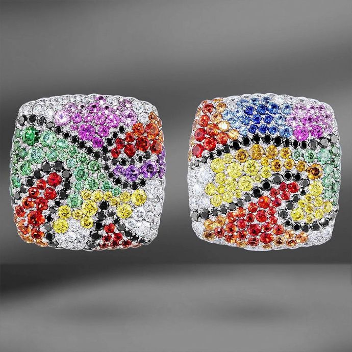 Кольцо Damiani Masterpieces Carmen, кольцо и серьги Palmiero и шарм-подвеска Theo FenneLL с фиолетовыми сапфирами