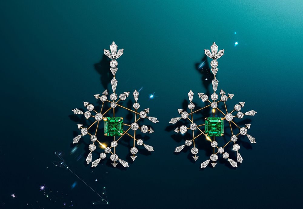 Колье Ray of Light и серьги Arrow из коллекции Tiffany & Co. Blue Book 2024 Céleste