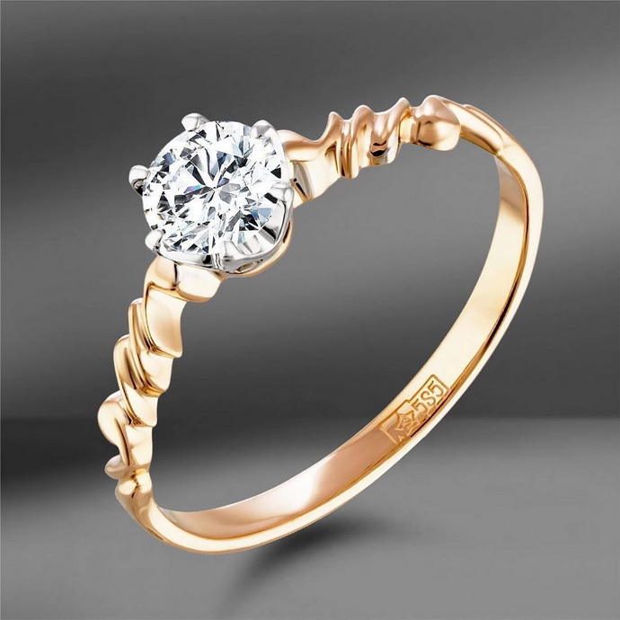 Золотое кольцо Emporium Gold с круглым бриллиантом и фантазийным ободом, золотое кольцо Emporium Gold с центральным бриллиантом фантазийного желтого цвета огранки «кушон», золотое кольцо Emporium Gold с бриллиантами круглой огранки