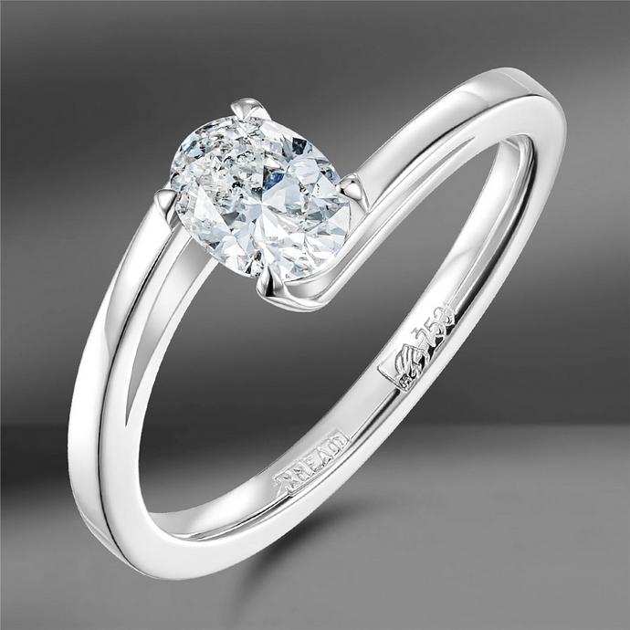 Золотое кольцо Emporium Gold с бриллиантом овальной огранки 0.50 Ct