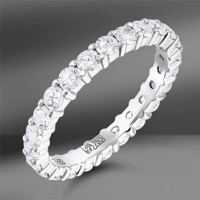 Кольца вечности Emporium Gold три четверти круга с бриллиантами весом: 0.51 Ct, 1.85 Ct и 1.17 Ct