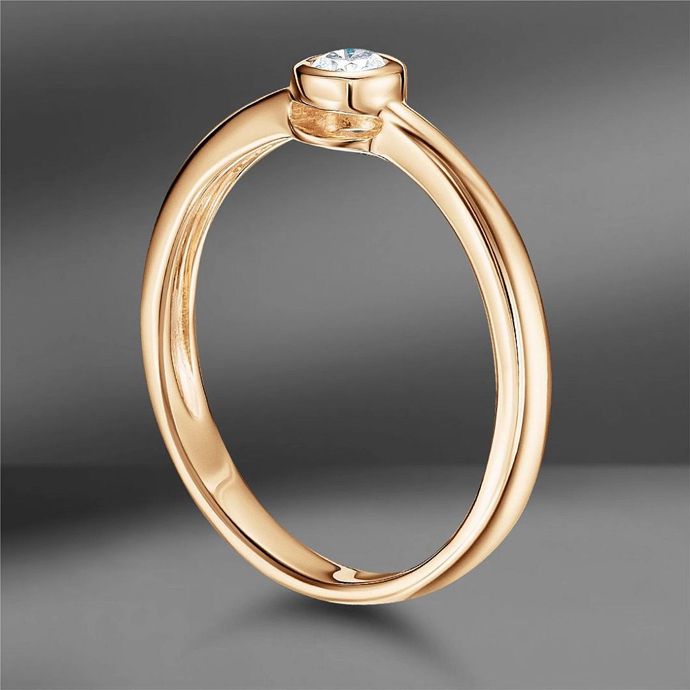 Безельная закрепка и кольцо с бриллиантом в безельной закрепке