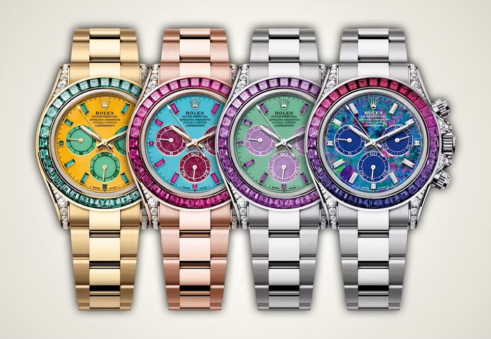 Часы модели Rolex Cosmograph Daytona Four Seasons объединяет 40-миллиметровый корпус из драгоценного металла, автоматический калибр 4131 и сертификация Superlative Chronometer