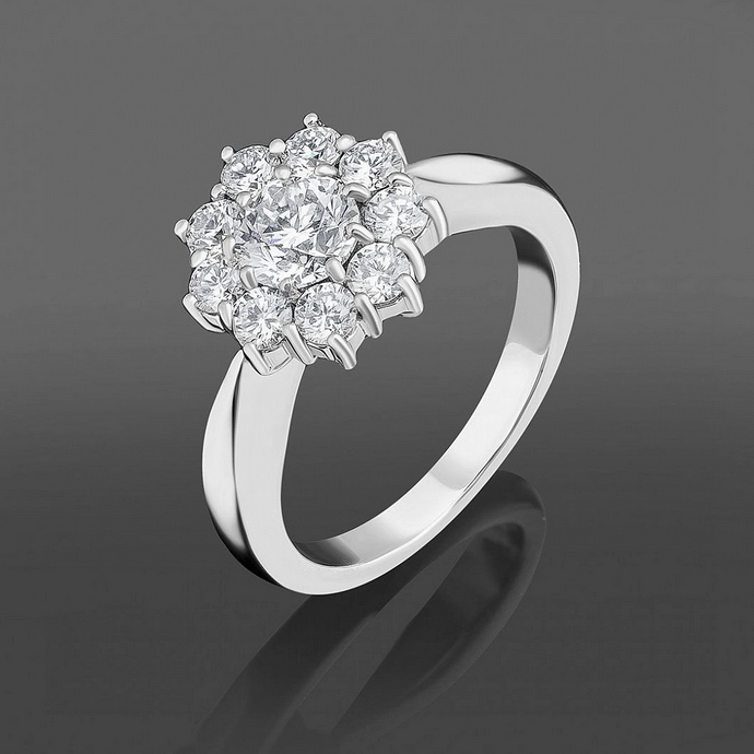 Помолвочные кольца: 1. Emporium Gold Solitair, 2. Emporium Gold Pavé Band Solitaire, 3. Emporium Gold Halo, 4. Vettore Trilogy, 5. Vettore Toi et Moi, 6. Emporium Gold Cluster