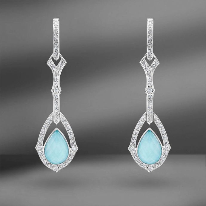 Золотые серьги Stephen Webster Crystal Haze с кварцем огранки «груша»