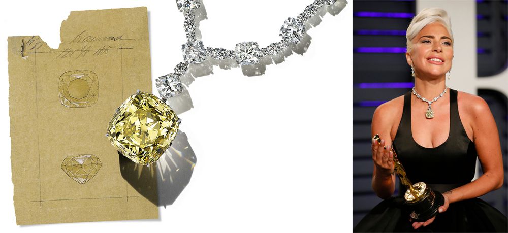  Леди Гага в бриллиантовом колье с Tiffany Diamond