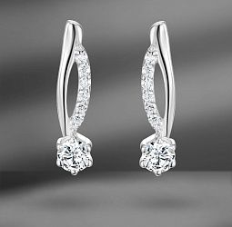 продажа Золотые серьги с бриллиантами 0.31 Ct  в салоне «Emporium Gold»