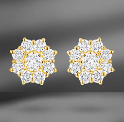 продажа Золотые серьги с бриллиантами 1.20 Ct в салоне «Emporium Gold»
