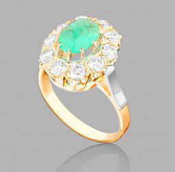 продажа Золотое кольцо изумрудом и бриллиантами Emporium Gold в салоне «Emporium Gold»