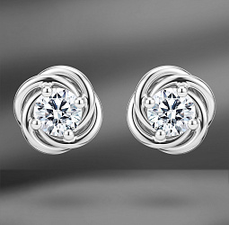 продажа Золотые серьги Vettore Knot с бриллиантами 1.10 Ct в салоне «Emporium Gold»