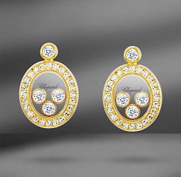 продажа Золотые серьги Chopard Happy Diamonds 19 mm в салоне «Emporium Gold»