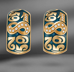 продажа Золотые серьги с эмалью Franck Muller Talisman в салоне «Emporium Gold»