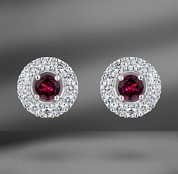 продажа Золотые серьги Vettore с гранатами и бриллиантами в салоне «Emporium Gold»