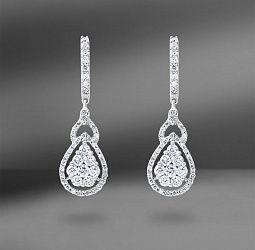 продажа Серьги из белого золота с бриллиантами 1.44 Ct в салоне «Emporium Gold»