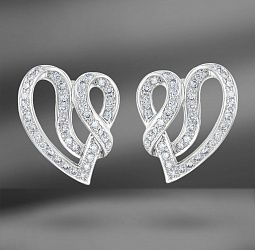 продажа Золотые серьги Hearts с бриллиантами 1.52Ct в салоне «Emporium Gold»