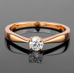 продажа Золотое кольцо с бриллиантом 0.14Ct в салоне «Emporium Gold»