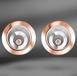 продажа Золотые серьги с бриллиантами Chopard Happy Spirit 17 мм в салоне «Emporium Gold»